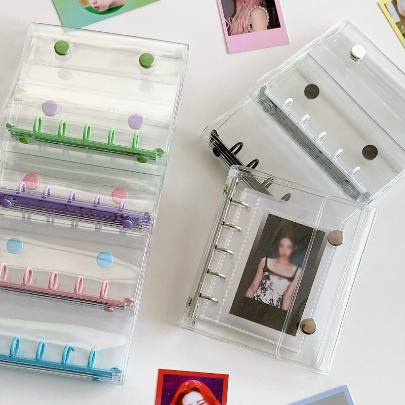 M5 Widening Double Button Transparent Pvc Soft Cover Binder Cover Journal Sketchbook Accessories Diary Office Supplies
