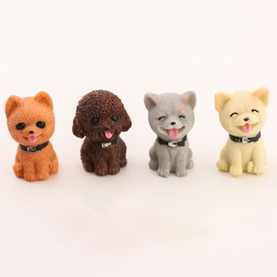 Статуэтка щенка, устойчивая к атмосферным воздействиям, реалистичная смола, микропейзажный декор, миниатюрная миниатюра животного для сада