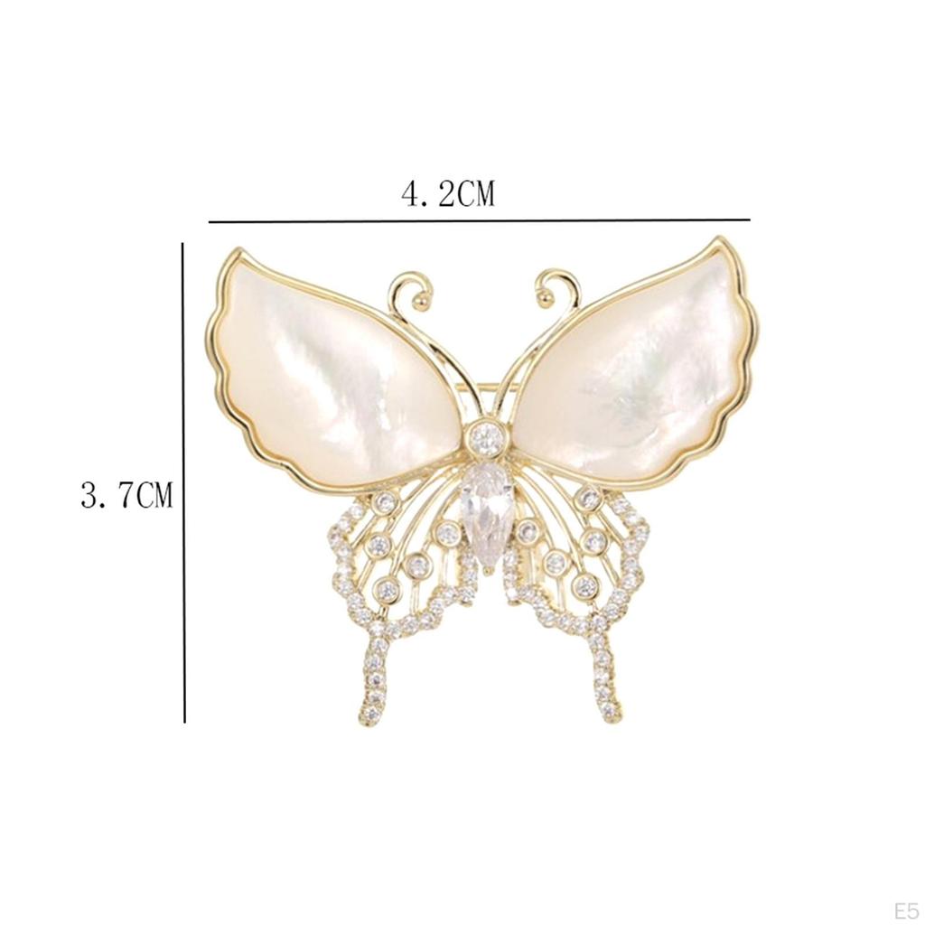 Butterfly Brooch Pin Rhinestone Decoration Badge Animal Lapel for Tuxedo Men