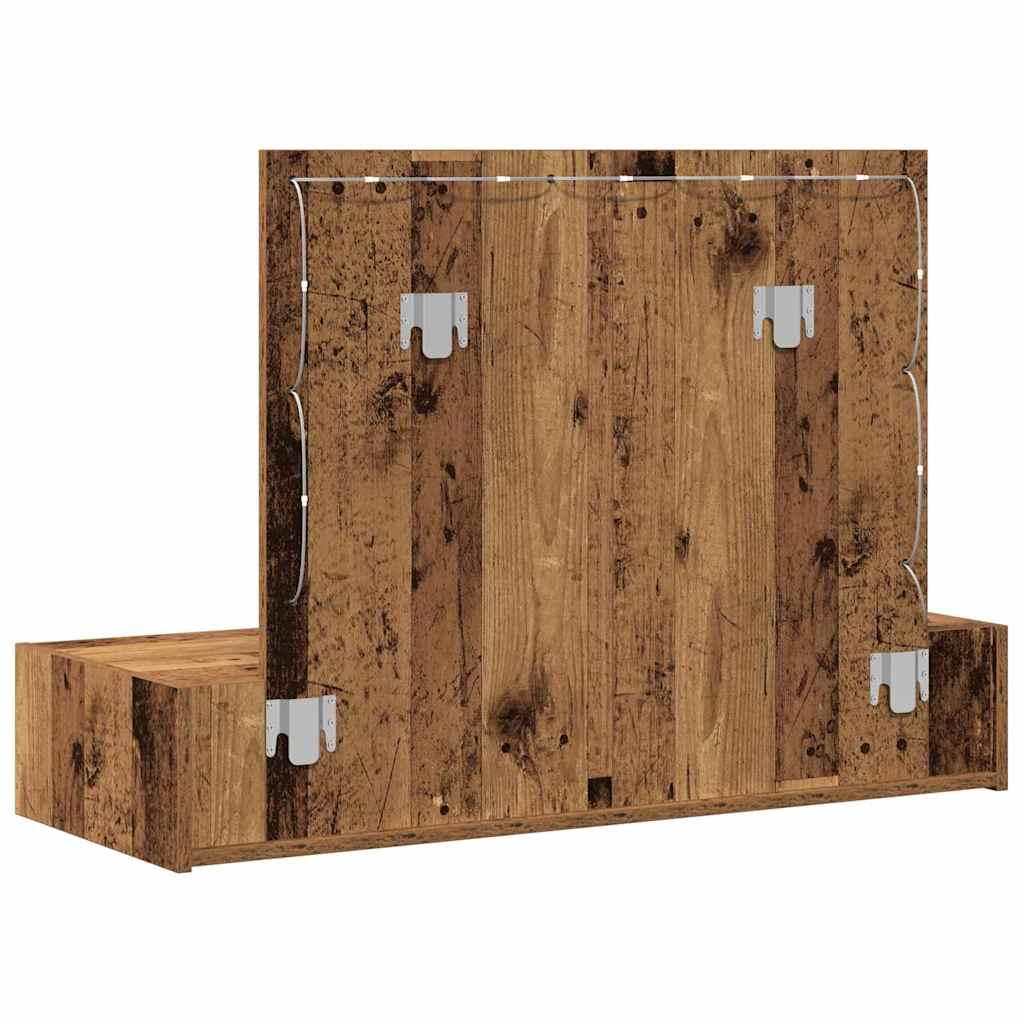 Makeup Table with Storage Brown 100 x 40 x 70 cm Engineered Wood