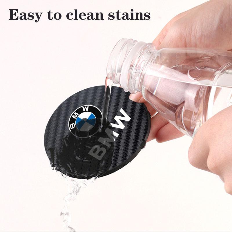 DSJW3 2Pcs Leather Car Logo Cup Holder Coaster Non-Slip Pad For BMW M3 M4 M5 G42 G30 G20 E39 E36 E87 E53 F44 F07 F34 G15 G16 G23 G22