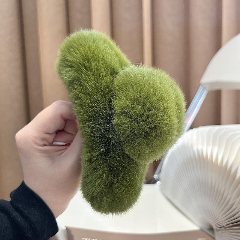 Плюшевая заколка для волос из искусственного меха, когти, зажимы в форме краба, осень-зима, заколка ярких цветов, заколка, модные женские аксессуары для волос