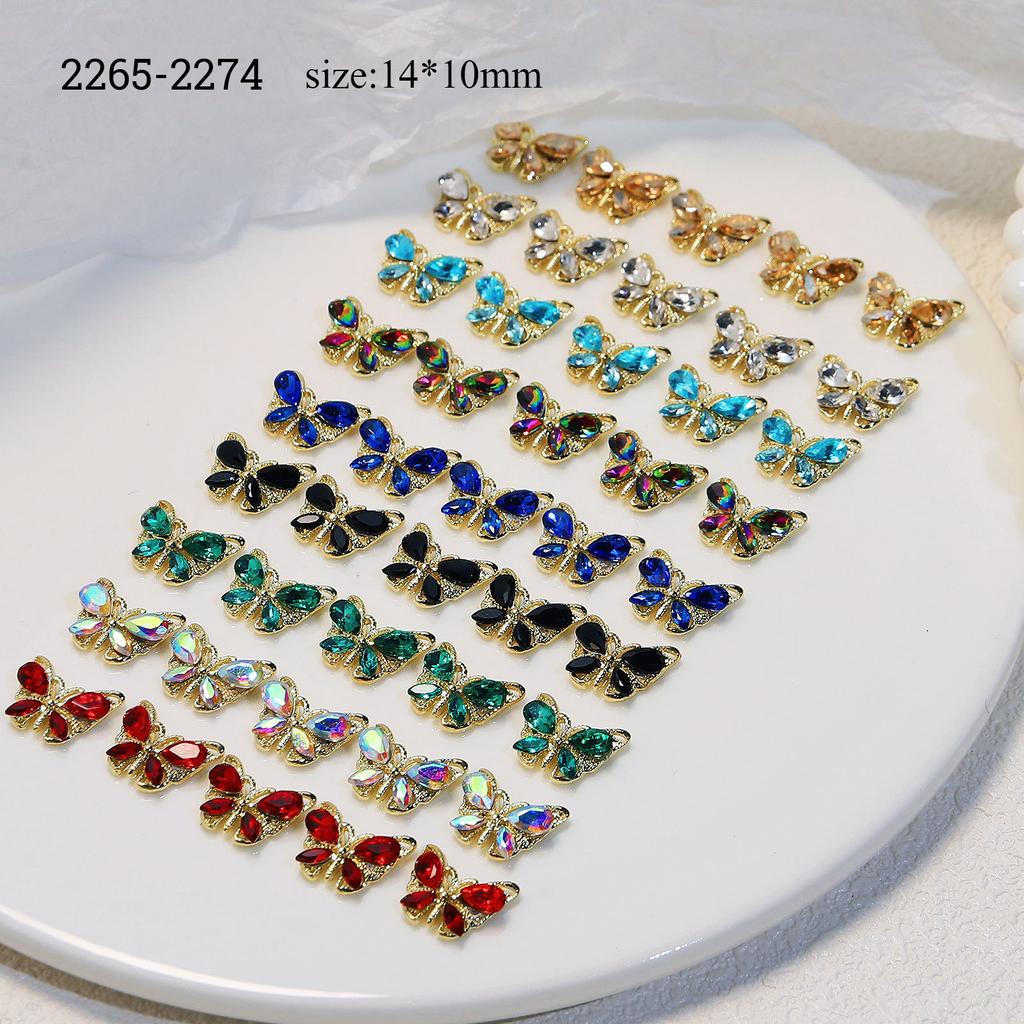 Nail Art Accessories Dream Crystal Butterfly Zircon Super Flash Three-Dimensional Alloy Nail Butterfly Accessories