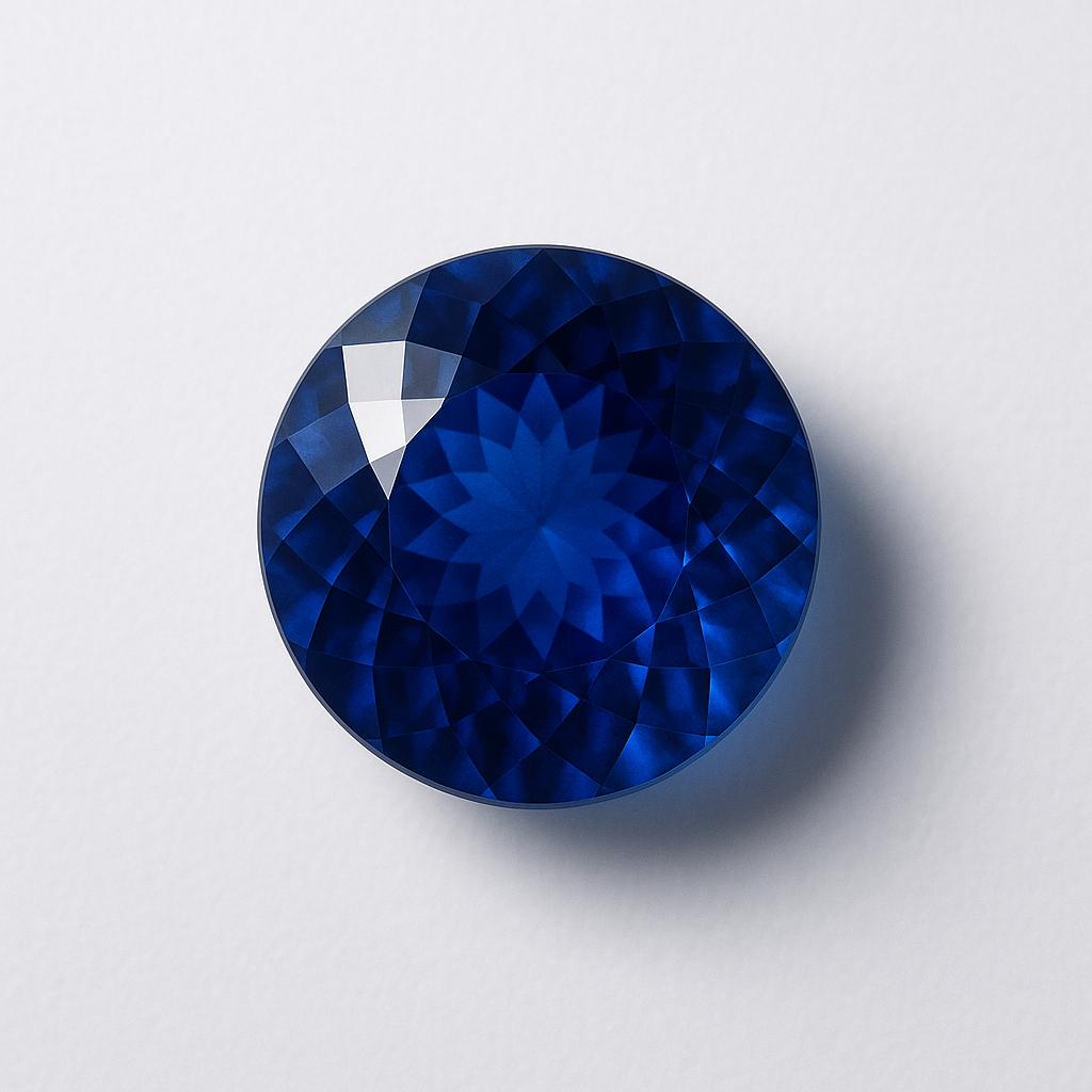 Natural Blue Sapphire Loose Gemstone 7.5 ct Kashmiri Round Cut September Birthday Birthstone