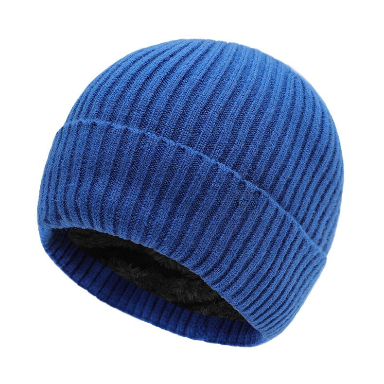 Autumn and Winter New Knitted Cap Leisure Men and Women Warm Wool Hat Padded Ski Thickened Ear Protection Wool Cap