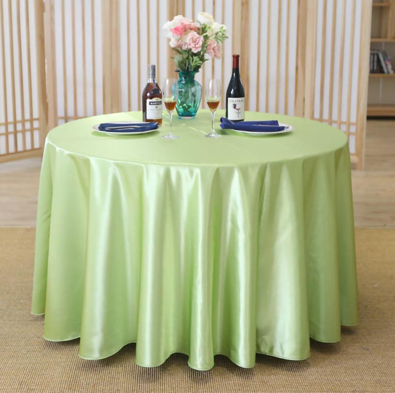 Round Satin Tablecloth Sky Blue Bright Silk Tablecloth For Baby Shower Wedding Birthday Party Banquet Christmas Table Decor