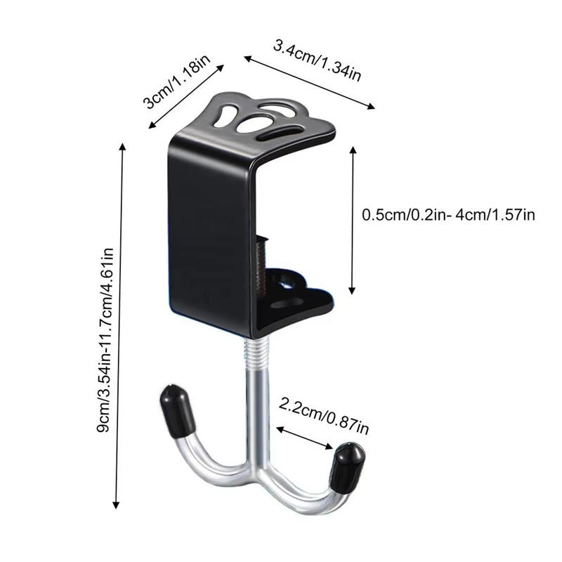 Съемный студенческий крючок для сумки Без сверления Сильный клейкий держатель для края стола Портативный настольный держатель для сумки для школьных принадлежностей