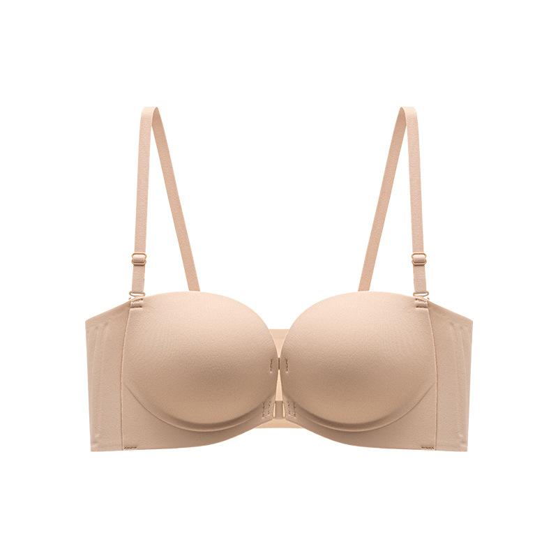 Бюстгальтер на пуговицах спереди Женское собирающее нижнее белье Женский нескользящий бюстгальтер без бретелек Втягивающий грудь Невидимый бюстгальтер Пуш-ап