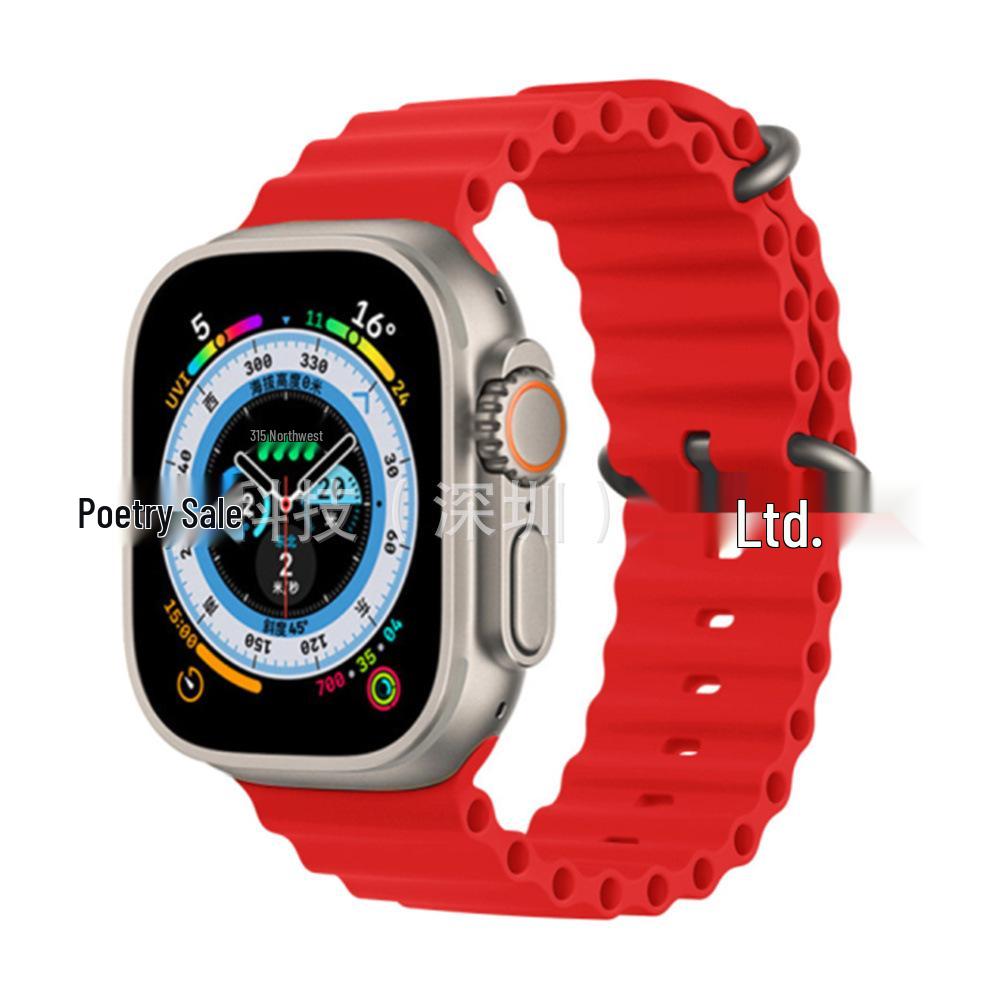 Силиконовый ремешок Apple Watch 11 Ultra с двойной пряжкой