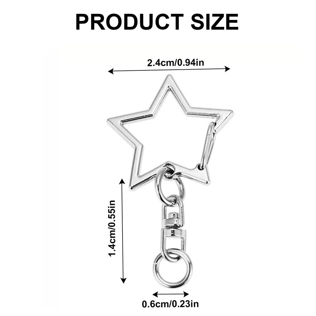Упаковка из 10 стильных брелоков в форме звезды с портативным брелоком в форме восьмерки, текстура сплава, идеально подходит для повседневного использования