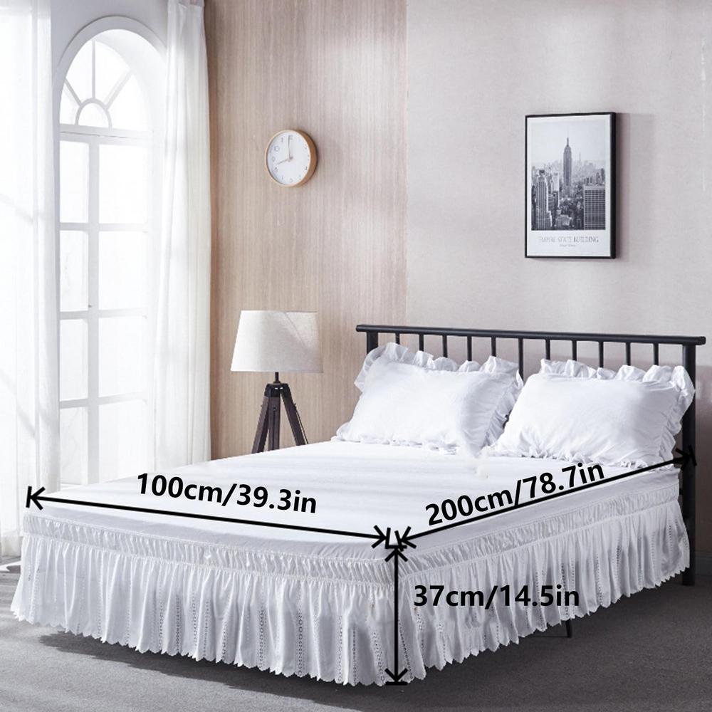 Эластичные оборки для кровати, мягкий, удобный, устойчивый к выцветанию однотонный подзор для кровати Twin Full Queen King Size
