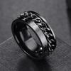 Rotate Rotating Anxiety Fidget Rings Titanium Stainless Steel Chain Spinner Finger Ring For Men Blue Gold Color Black Punk Rock