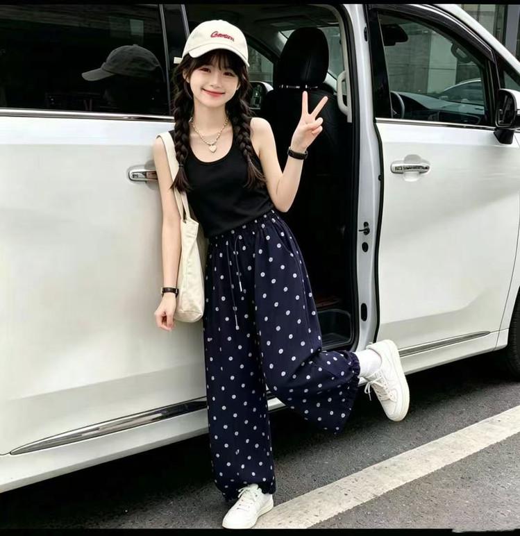 Girls' Summer Wave Point Casual Loose Pants