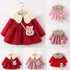 Infant And Toddler Girl Foreign Style Cute Stitching Long-sleeved Dress + Fashion Bag