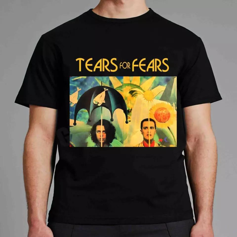 РАСПРОДАЖА Винтажная футболка с логотипом группы Tears For Fears Музыкальный тур Черная Все размеры Унисекс Унисекс Футболка
