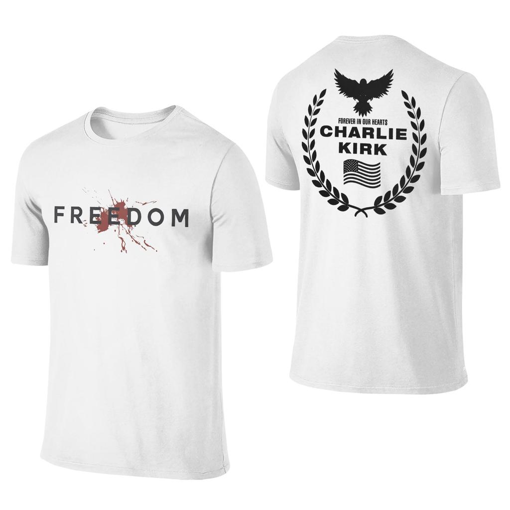 Men Women T-Shirts Freedom Charlie Kirk Eagle Prayer 100% Cotton Tee Shirt True Patriot T Shirts Clothes 2-sided Graphic Printed