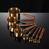 Stainless Steel Titanium-plated Gold Acacia Wood Measuring Spoon Measuring Cup Kitchen Baking Measuring Tool Teaspoon Seven-piece Set