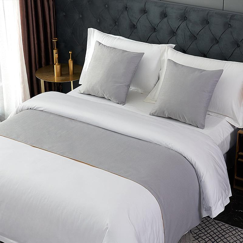 Скандинавские однотонные дорожки для кроватей, простота, хлопковые и льняные дорожки для свадебной комнаты, покрывало для флага на кровать, украшение для отеля, полотенце для хвоста кровати