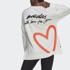 Adidas Толстовка с круглым вырезом и принтом сзади, женская толстовка, ярко-белая, H67196