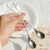 Stainless Steel Heart Design Ladle Coffee Tea Mixing Spoon Flatware Dessert Spoon Drinking Tools