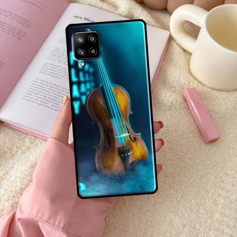Музыкальные ноты скрипка классический чехол для Samsung Galaxy A54 A34 A14 A13 A12 A22 A32 A52 A72 A51 A71 A53 A52S задняя крышка