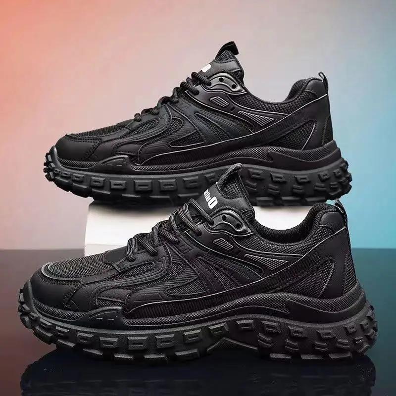 Модные мужские кроссовки сетчатые модные черные туфли на платформе дышащая повседневная спортивная обувь для мужчин уличные теннисные кроссовки Tenis Masculino