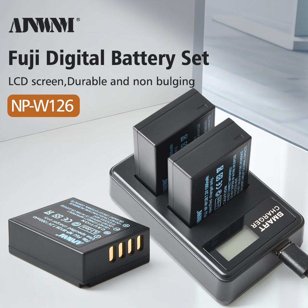 AJNWNM 1300mAh NP-W126 NP W126 NPW126 аккумуляторы + LCD двойное зарядное устройство для Fujifilm Fuji X-Pro1 XPro1 X-T1 XT20 XS10 XT100 XT200 XA5 аккумулятор цифровой камеры