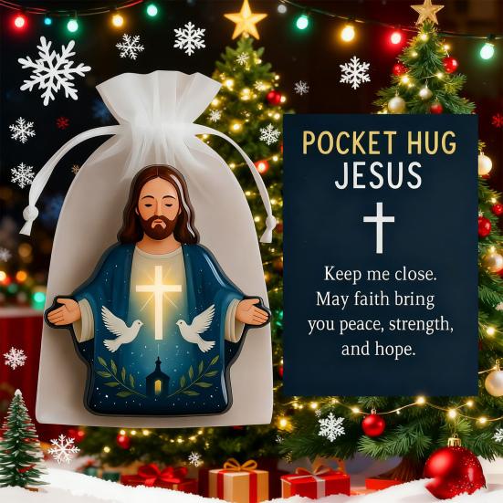 Pocket Hug Jesus Gift Blessing Jesus Prayer Figurine with Card Christian