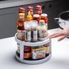 360 Degree Rotating Home Kitchen Seasoning Bottle Storage Rack Circular Single and Double Layer Storage Rack Storage Organizer