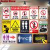 30x20cm Restroom Plaque Caution Vintage Metal Tin Signs Home Bar Pub Decorative Plate Toilets Wall Stickers WC Art Poster N225