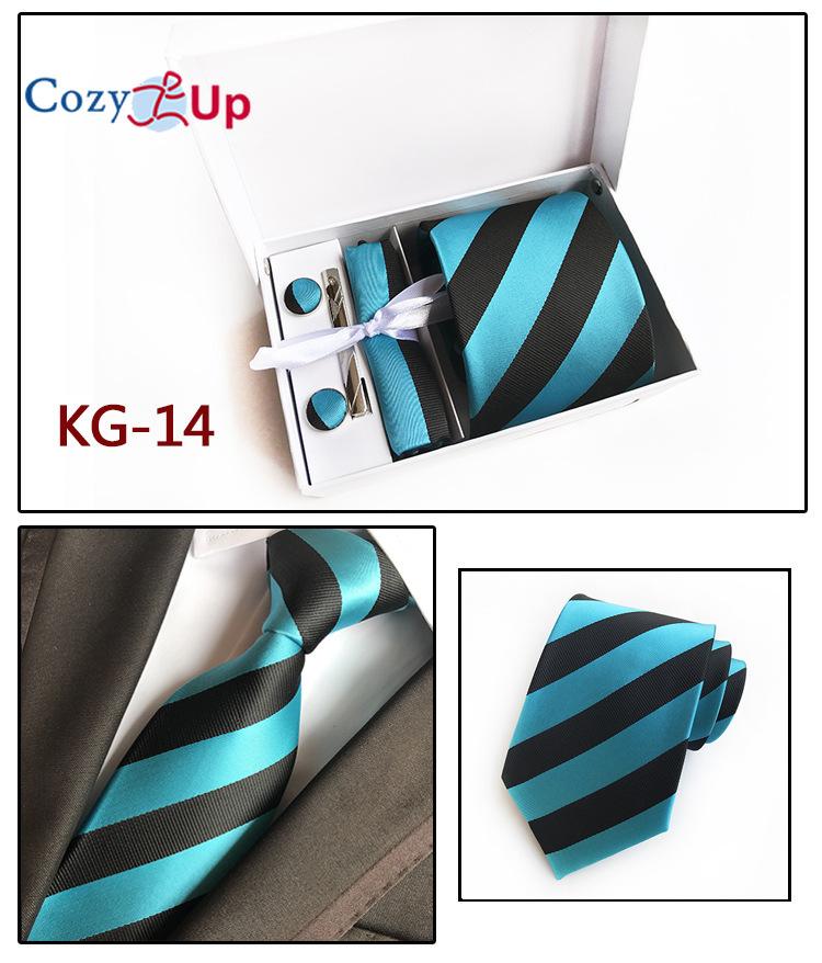 Cozy Up Набор галстуков для мужчин с нагрудной квадратной запонкой и зажимом для галстука, носовым платком в подарочной упаковке для свадьбы и бизнеса