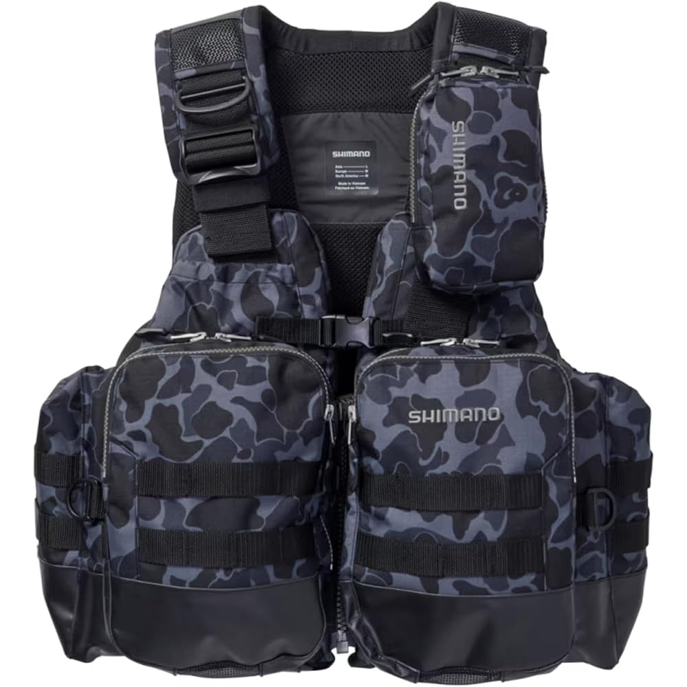 Shimano Act Game Vest VF-274W Black Duck Camouflage XL Floating Fishing Vest