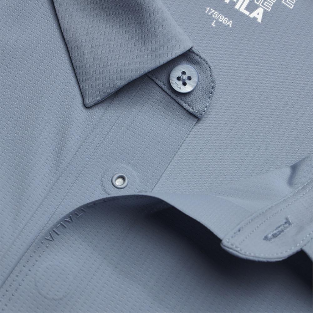 Men's Shirt FILA WHITE Polo Shirt Men's Polar Ice Blue