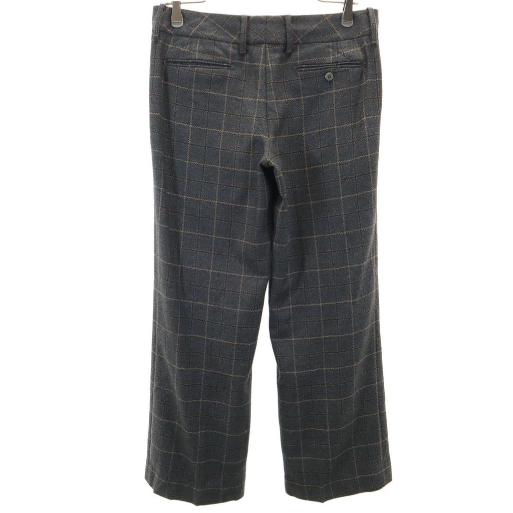 INCOTEX Made in Japan wool check Straight pants 42 Gray Women Used