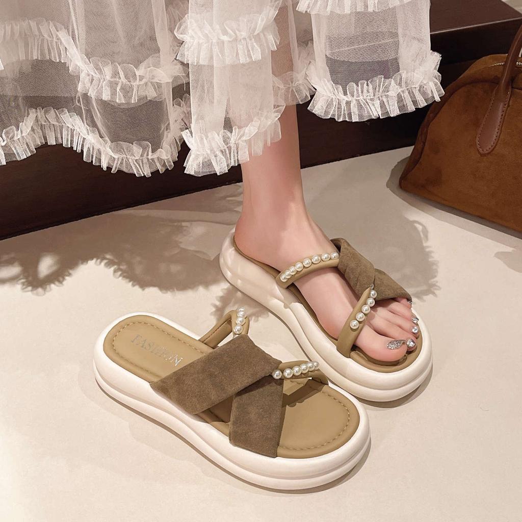 Flip-flops Women's Summer Thick-soled Shoes Roman Women's Semi-slippers