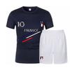 Men's Football Set - France Style T-shirt and Shorts - - Blue