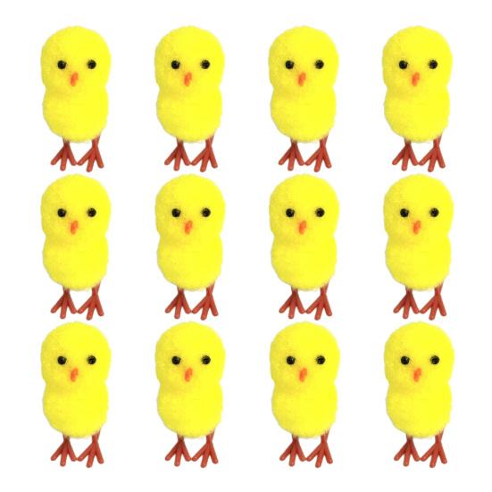 Мини-цыплята на Пасху, пушистые, 1,18 дюйма, мягкие плюшевые фигурки цыплят, милые маленькие желтые цыплята из синели для пасхальной вечеринки
