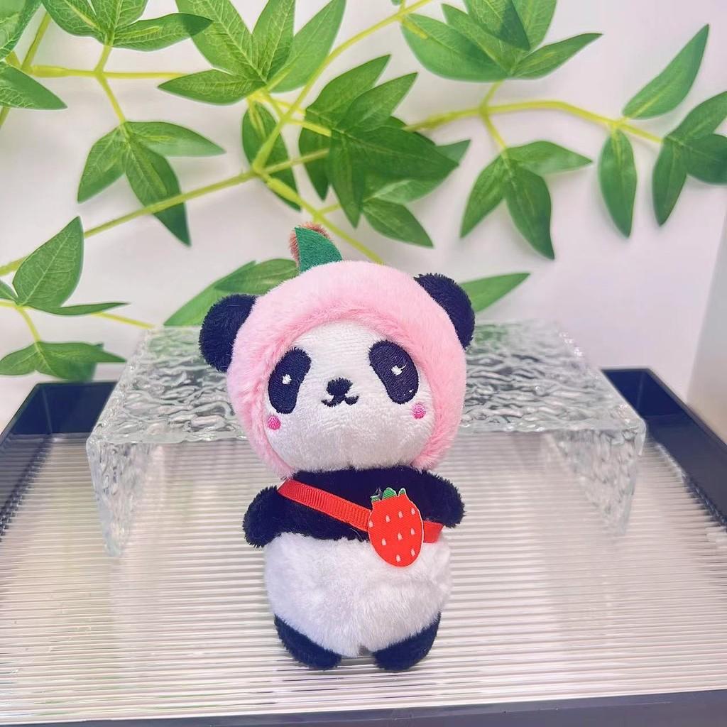 Adorable Plush Panda Keychain Plush Toy For Couples Gifts With Soft Short Fur