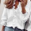 Рубашка с длинными рукавами и оборками по краю для женщин на весну и лето