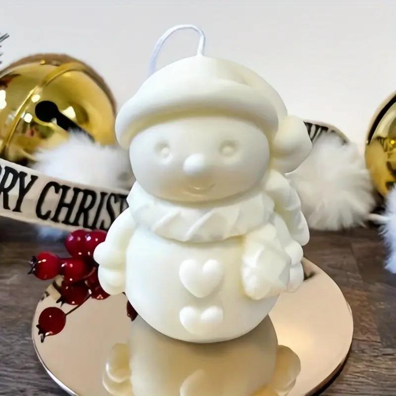 2025 New Christmas Elk Hat Snowman Silicone Candle Mold Handmade Christmas Snowman Aromatherapy Resin Mold DIY Party Gift