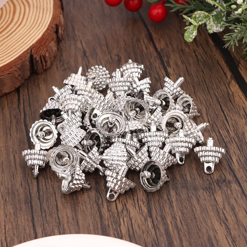 50/100Pcs Pendant Set Balls Charms Pendants Caps Decoration Holder Sphere Stand Replacement Creative Accessory Christmas Parts