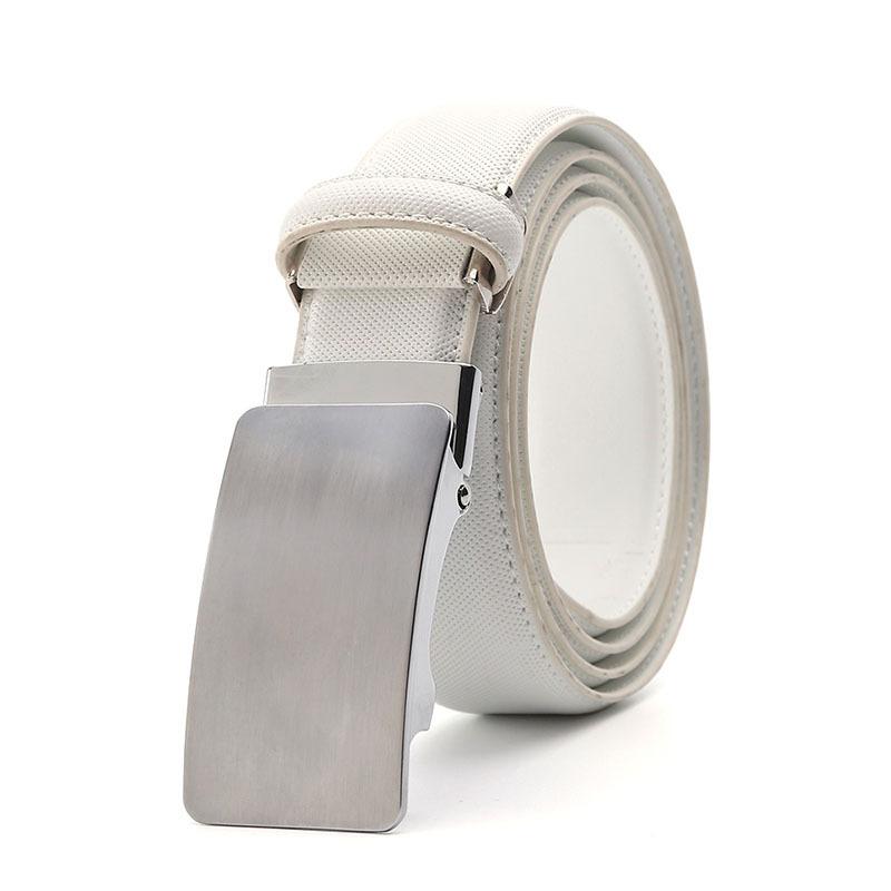 Ремень деловой мужской с автоматической пряжкой из цинкового сплава, кожаный ремень для платья, ремень из коровьей кожи