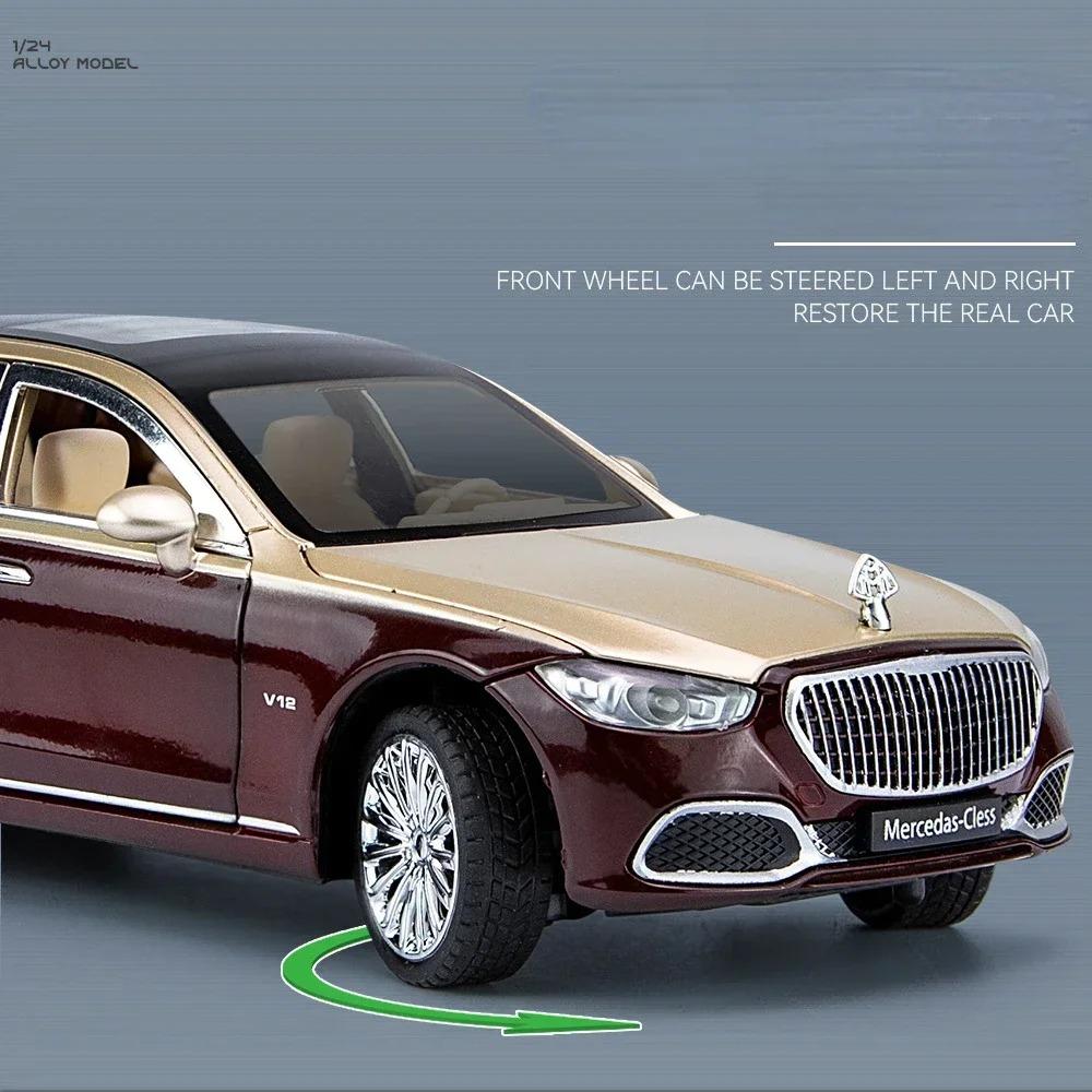 ABAB1 1:24 S680 Luxury Sedan Simulation Diecast Metal Alloy Model Car Sound Light Collection Kids Toy Gift