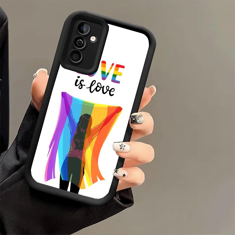 Phone Case for Samsung Galaxy A17 A16 A15 A14 A13 LGBT Rainbow Love Is Love A56 A36 A26 A55 A35 A25 A54 A34 A24 A53 A33 A23 A07