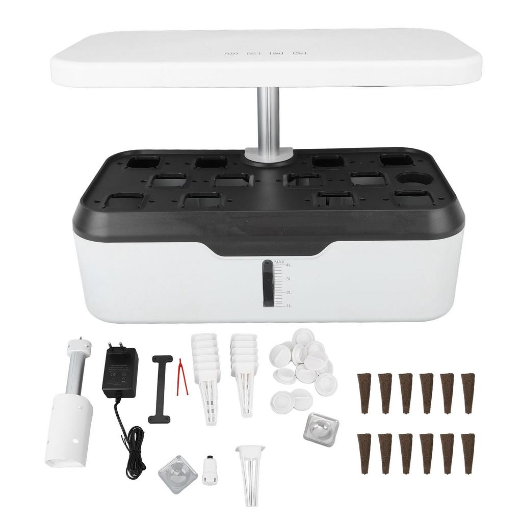 Система выращивания гидропоники для внутреннего сада, 12 стручков, регулируемая по высоте, интеллектуальная гидропонная сеялка со светодиодным освещением для дома