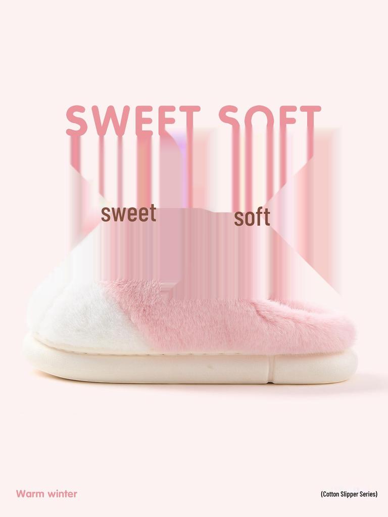 Плюшевые хлопковые тапочки "Кошачья лапка" - Уютные, Утепленные, Меховые домашние тапочки для пар