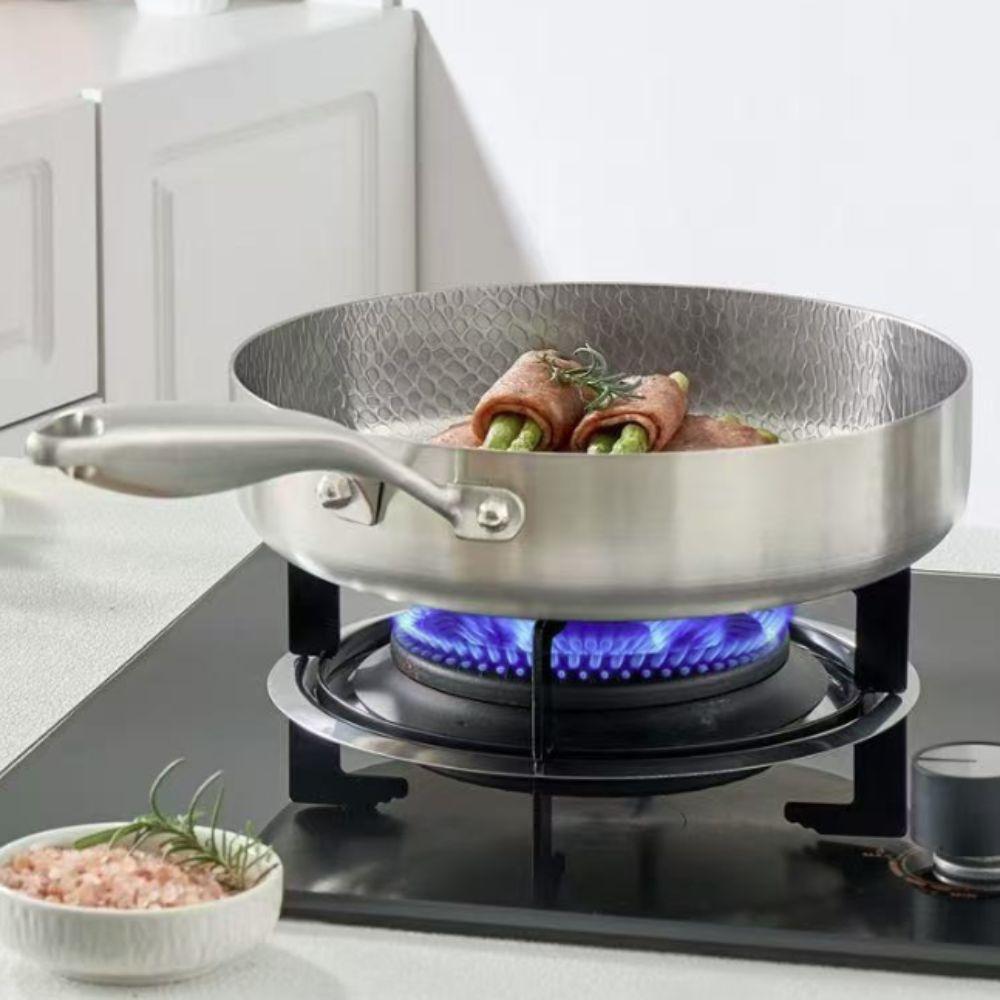 Titanium Zinc Zinc Alloy Hammered Texture Frying Pan Fast Heating Steak Skillet Non-stick Pot Fried Eggs