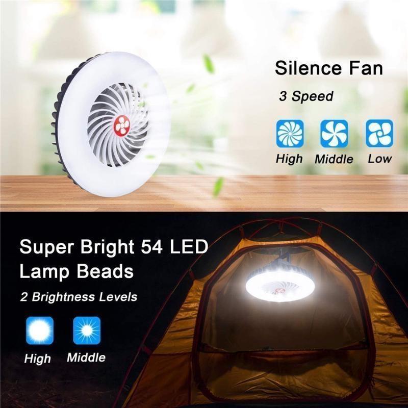 1 шт. уличный вентилятор, светильник для кемпинга, зарядка через USB, аварийное освещение, светильник для палатки, мощность, мини-вентиляторы
