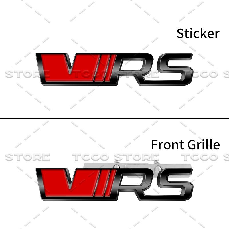 JBIW9 3D Chrome Metal Car Styling VRS Logo Front Grille Emblem Sticker For Skoda Octavia Fabia Rapid Superb Kodiaq Rear Trunk Decor
