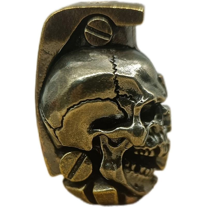 Skull Brass Knife Beads EDC DIY Paracord Woven Bracelets Lanyard Pendants Accessories Outdoor Tool Hangings